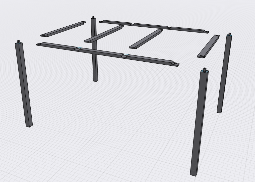 DIY whiteboard top play desk frame design 3D