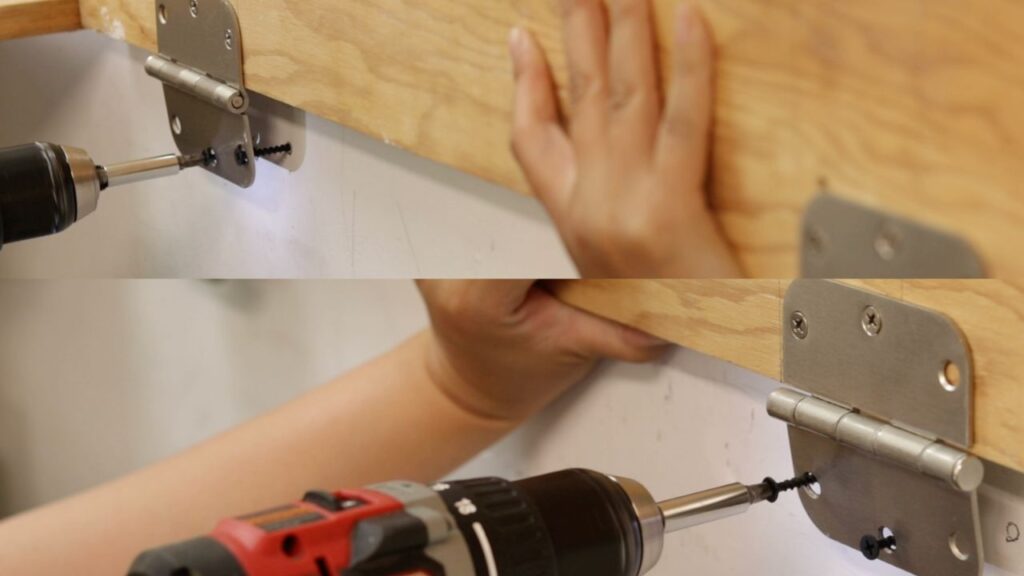Mount folding workbench onto garage wall, DIY Folding Workbench image 11